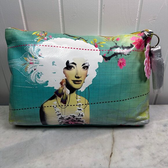 RARE! Discontinued! NWT NEW Papaya “Fabulous” Large Pouch Bag with Silver Tassel - Picture 1 of 7